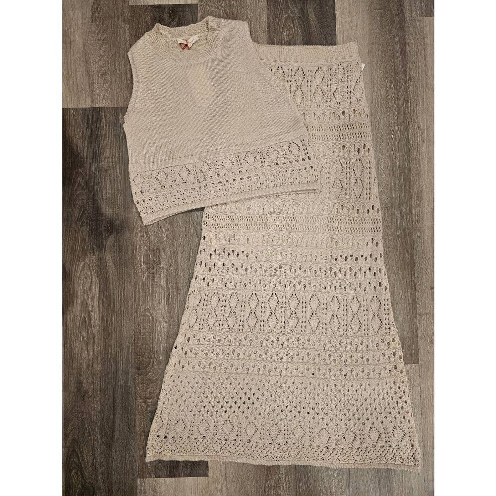 Solitaire 2 Piece Knit Skirt and Tank Set Size Medium